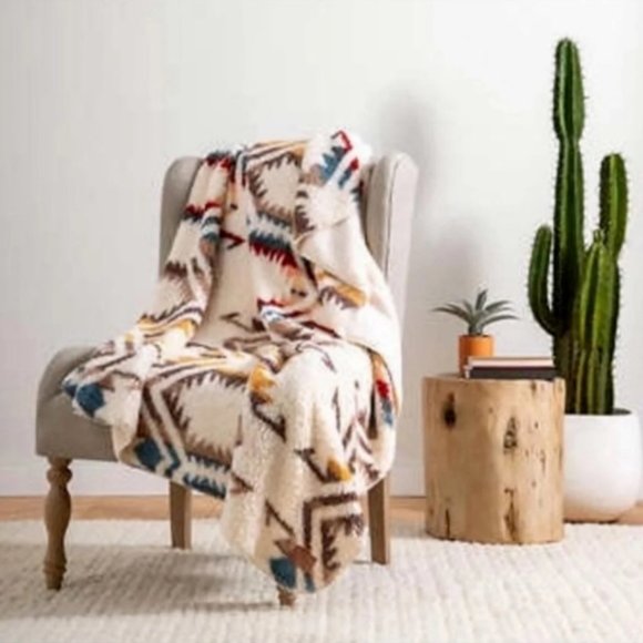 Pendleton Blanket QUEEN Soft & Cozy Sherpa Fleece Reversible Washable NWT - Picture 8 of 16